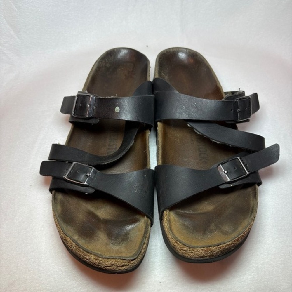 Birkenstock Salina Black Birko-Flor Three Strap Buckle Sandals Womens 41 L10 M8